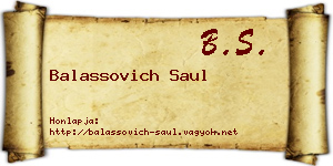 Balassovich Saul névjegykártya